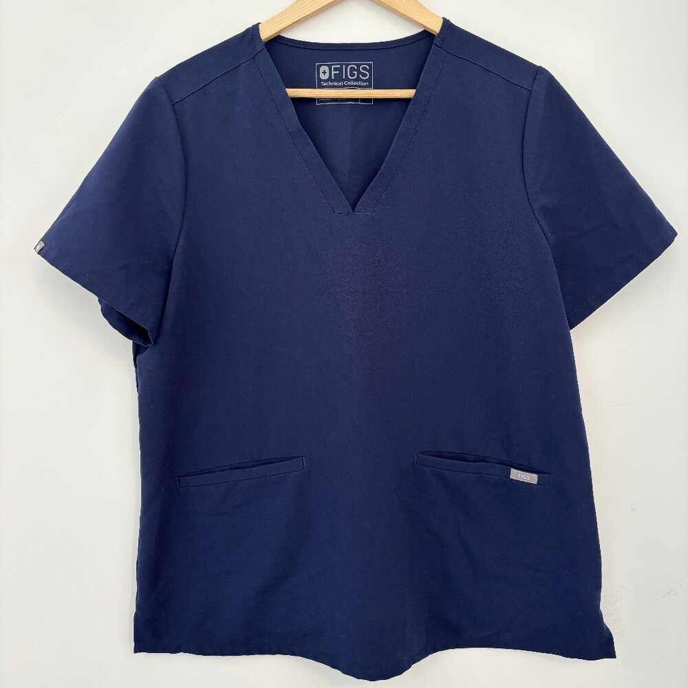 Figs Technical Collection Scrub Top, Navy, Size XL